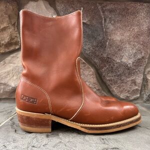 Lehigh Boots Mens Brown Leather Zipper CAMPUS Western Work USA Steele Toe